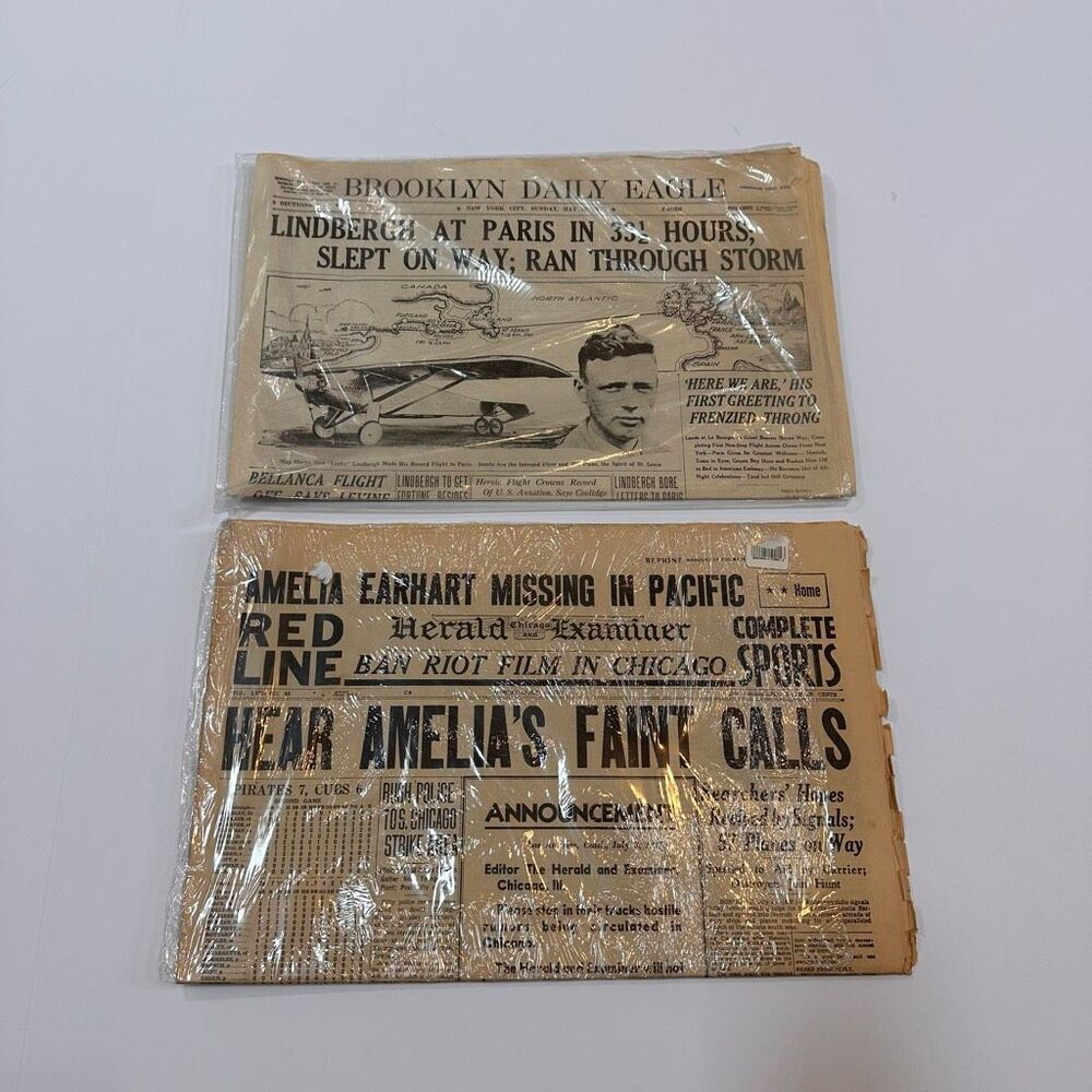 Reprint of US Historical Aviation Events Amelia Earhart and Charles Lindbergh